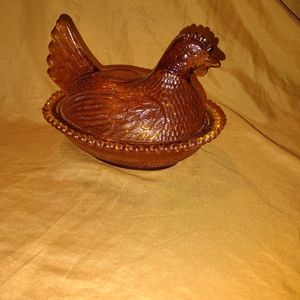 Antique Chicken Candy Dish